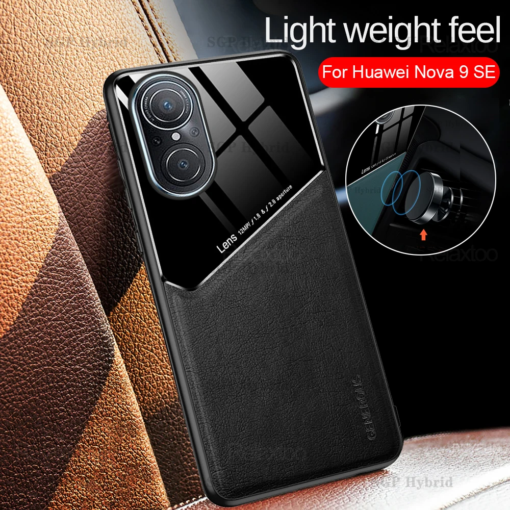 

Shockproof Frame Cover For Huawei Nova 9 SE 6.78'' Car Magnetic Stand Leather Protective Funda Hawei Nova9 9SE Nova 8i 8 i Case