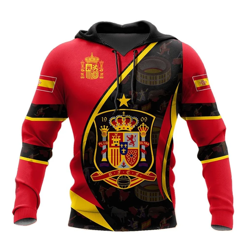 

Spanish Emblem Graphic Hoodie Men Clothing Pop 3D Spain National Flag Printed New in Hoodies Women Harajuku Fashion y2k Pullover