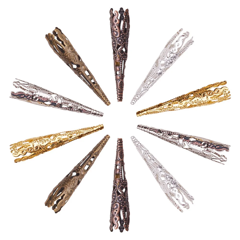 

Bead Caps Flower Filigree Beads End Holder Iron Cap Trumpet Jewelry Making Cone Spacer Cones Metal Petal Shape Tibetan Diy