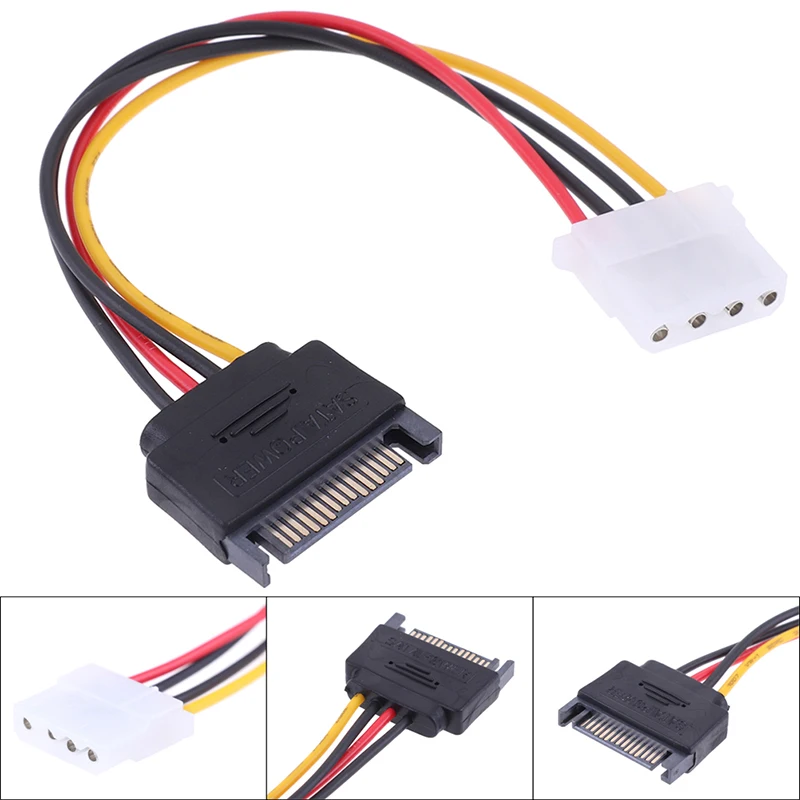 

Кабель питания SATA-IDE 15 Pin SATA папа-Molex IDE 4 Pin мама кабель адаптер