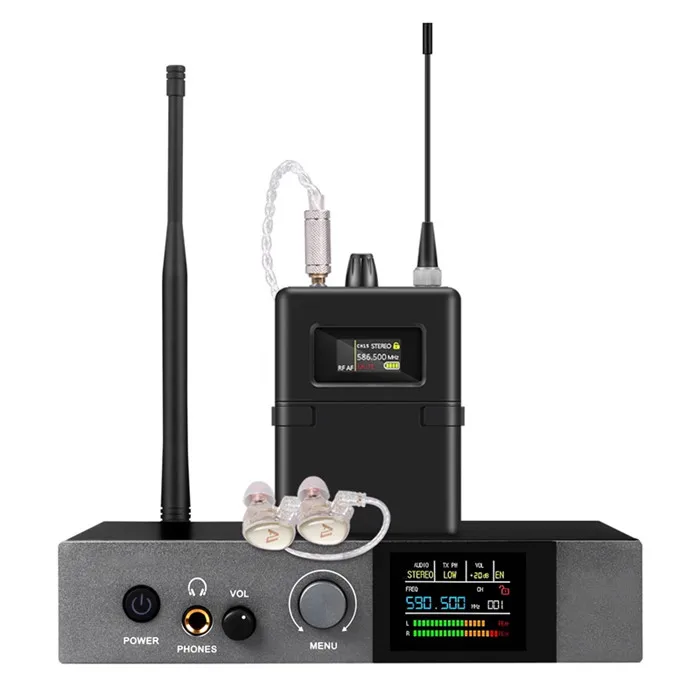 Фото 590-599 МГц стерео IEM UHF Stage DJ беспроводная система мониторинга ушей с беспроводными наушниками для сценического студийного звука №2