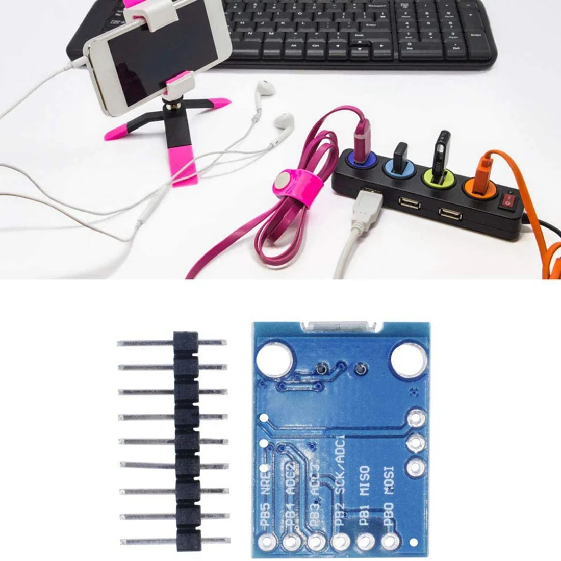 5 шт. ATtiny ATtiny85 Digispark Kickstarter Micro-USB макетная плата модуль для Arduino IIC I2C TWI SPI с низкой