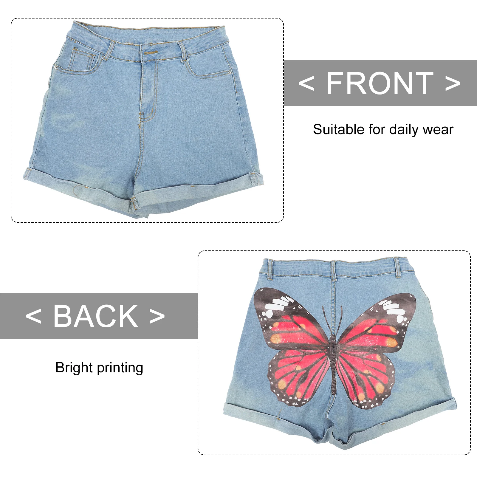 Printed Denim Shorts Fashion Summer Denim Shorts Short Jeans for Women
