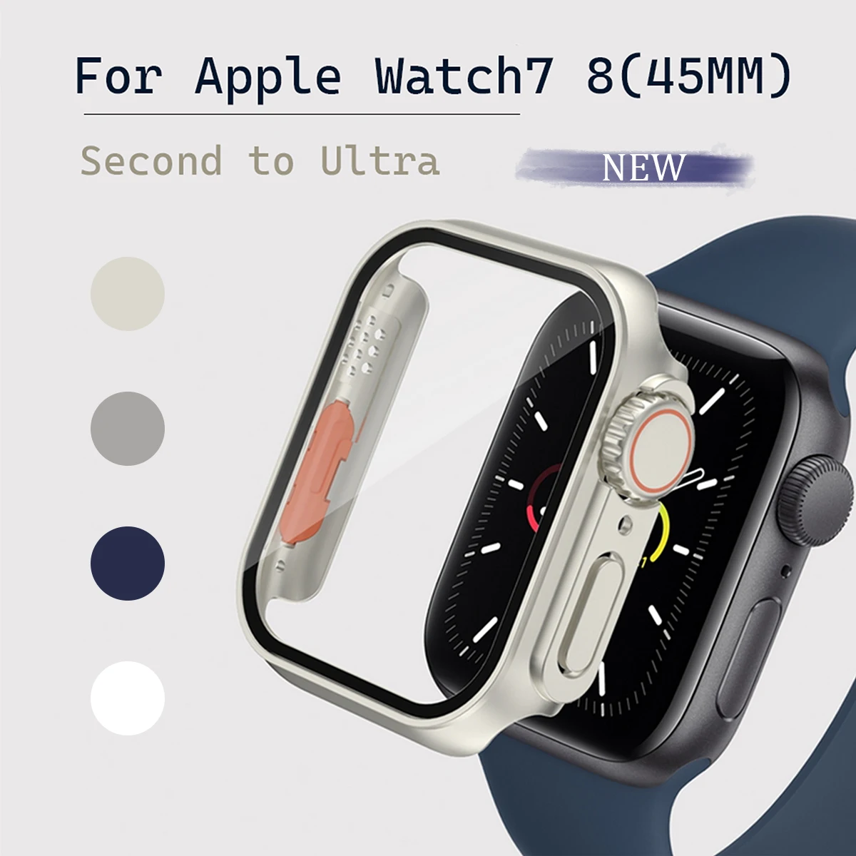 

Glass+Case For Ultra Apple Watch Modified Case 49MM Suitable for Apple Watch 7/8 Generation Ultra Protective Case 4 5 6