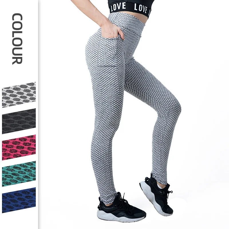 

Honeycomb Pocket Hip Lifting Fitness Jogging Pants For Women Women's Large Casual Yoga Pants Athletic Leggings