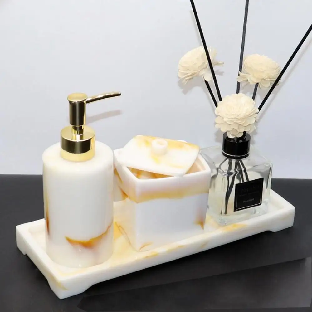 

Bathroom Four-Piece Simple Household Creative Lotion Shampoo Bottle set Storage Resin Box Bathroom Supplies Bathroom Decoration