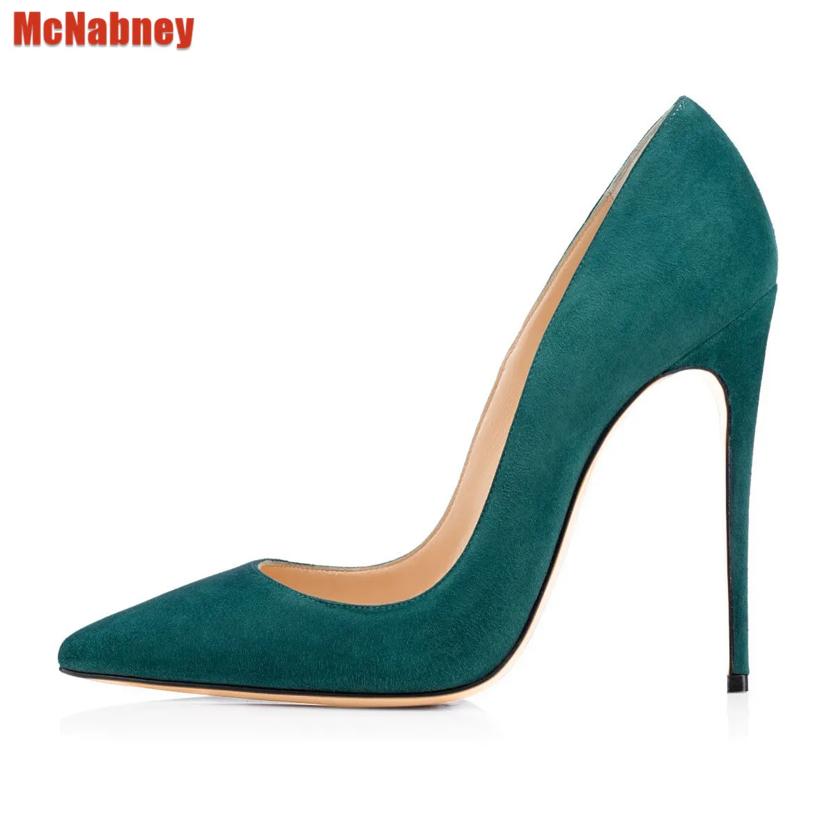 Stiletto Shoes Heel Womens Pumps Suede Super High Heels Fetish Fashion Woman Pointed Toe Spike Heels Green Black Burgundy Shoes