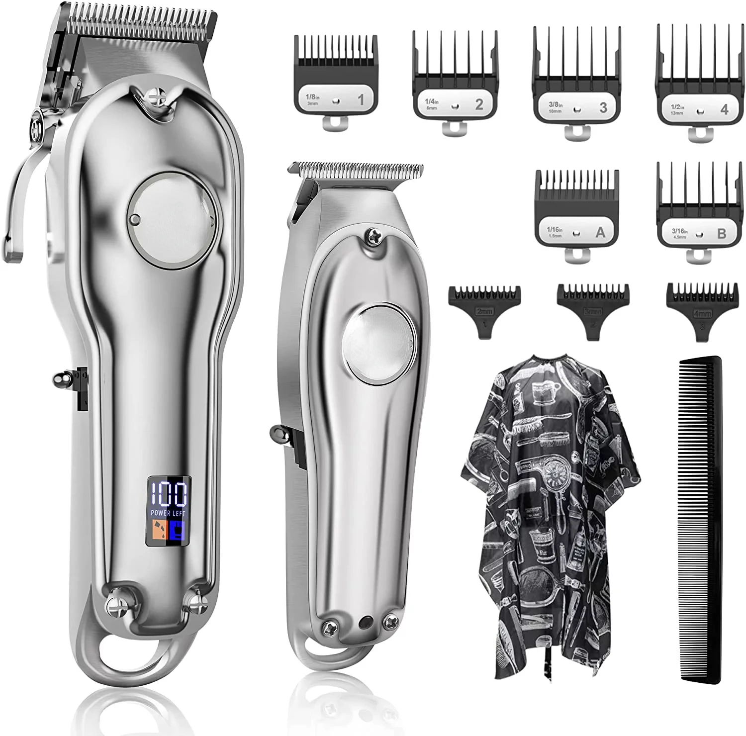 

Hair Clippers for Men, Hair Cutting Kit & Zero Gap T-Blade Trimmer Combo, Cordless Barber Clipper Set with LED Display Mens Chri