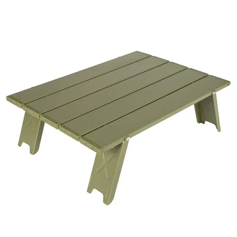 

Compact Folding Beach Table Green Portable Mini Camping Table Aluminum Alloy Ultralight Folding Table For Outdoor Hiking Camping