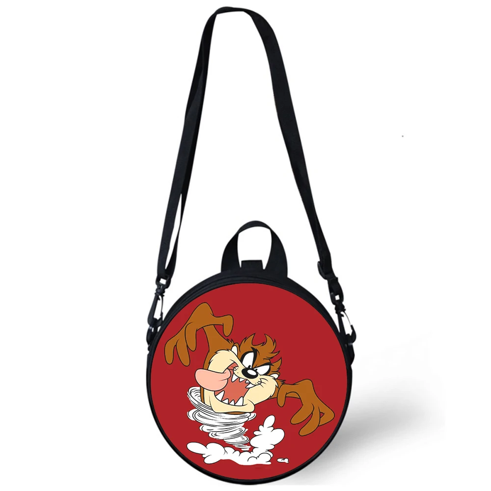 Tunes Tasmanian Devil Taz Child kindergarten Bag Print Crossbody Shoulder Bags For School Women Mini Round Bagpacks Rugtas Bag