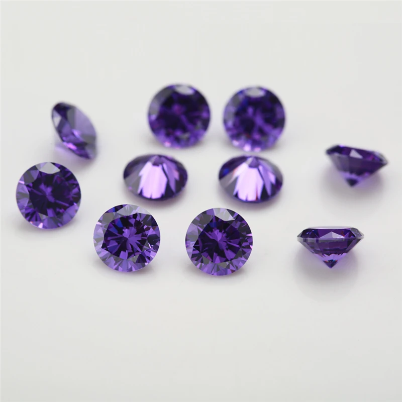 100pcs 5A Size 1.0-3.0mm Round Cubic Zirconia Stone Loose CZ Stones Synthetic Gemstone White Green Tanzanite Black Pink Garnet - купить по