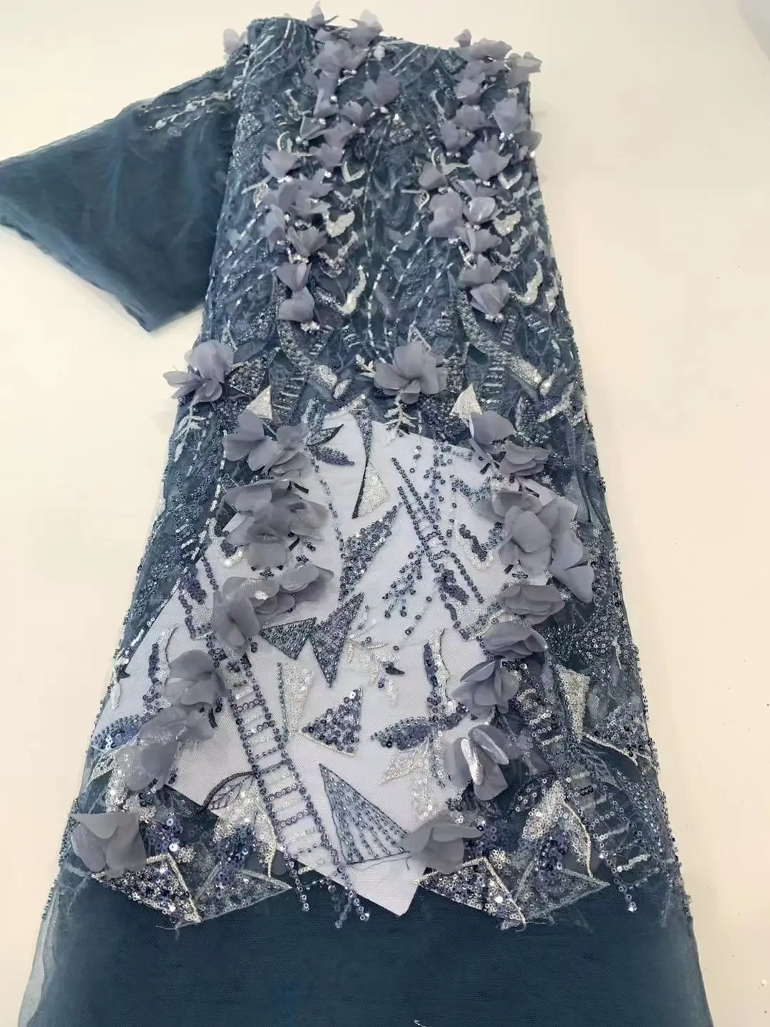 Африканская кружевная ткань с 3d цветами высококачественные кружевные вышитые