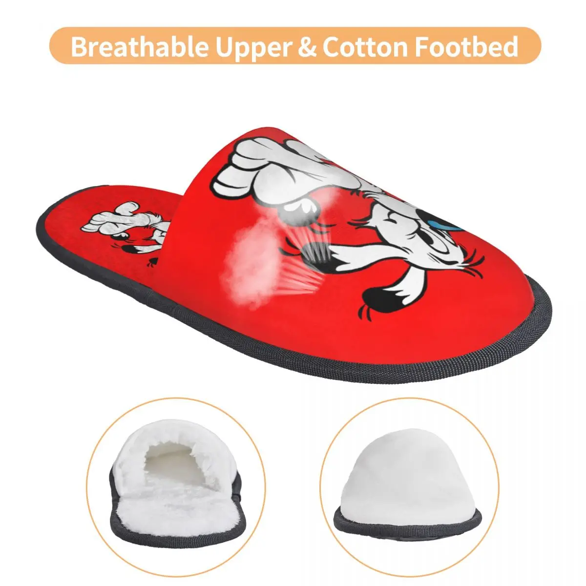 Пользовательские гостевые тапочки Астерикс и Обеликс Dogmatix для ванной комнаты