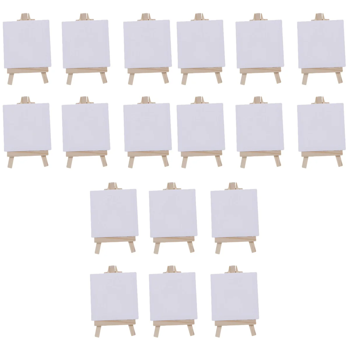 

18 Sets of Mini Stretched Artist Canvas Board White Blank Boards Wooden Oil Artwork painting Board(White) Easel