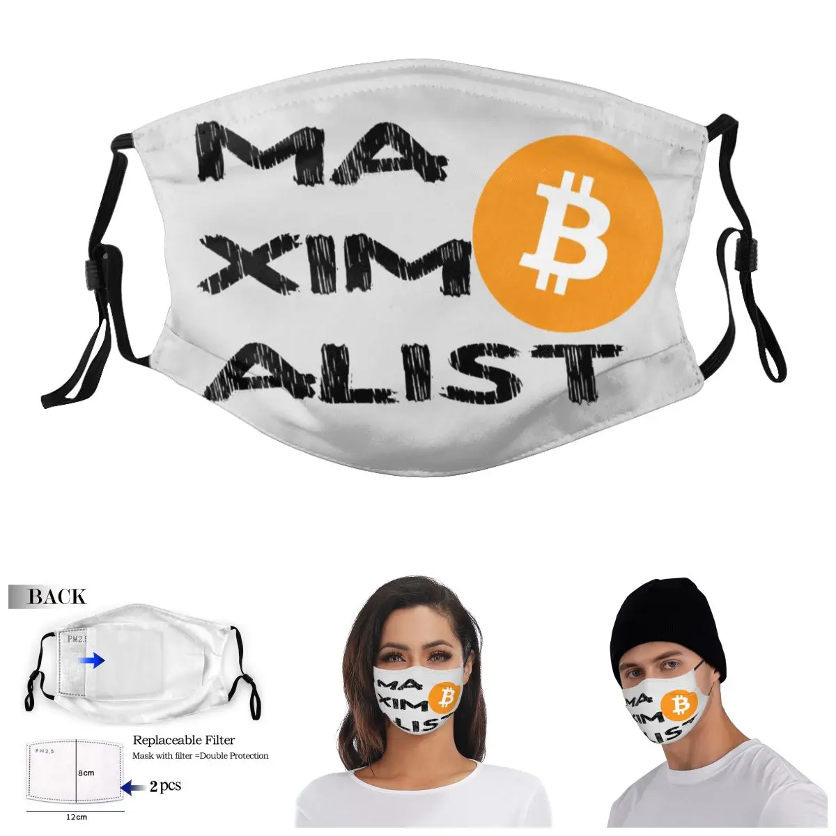 

Bitcoin Maximalist Poster By 21 Million Club Crypto Adult Dust Mask Funny Joke False Front Activated Carbon Filter Mask