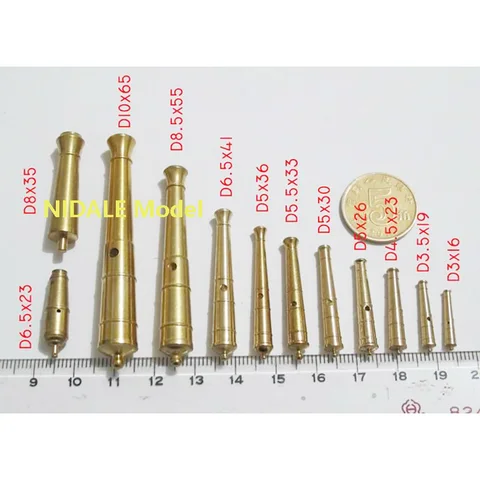 Acessórios para modelos de navios antigos de alta qualidade CNC Brass Canhões de veleiros armas de veleiro 10 pcs /lote 11 tamanhos