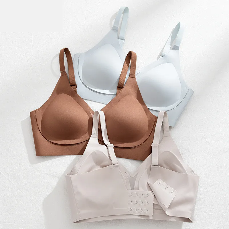 

Новинка, Антигравитационное женское нижнее белье из микро-пластика, Не оставляющий следов бюстгальтер без стальных колец, Регулируемый Маленький бюстгальтер с застежкой на грудь