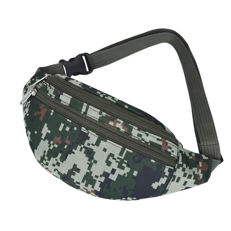 

Мужская камуфляжная поясная сумка, прочная холщовая Спортивная Военная Сумочка на молнии, с карманами