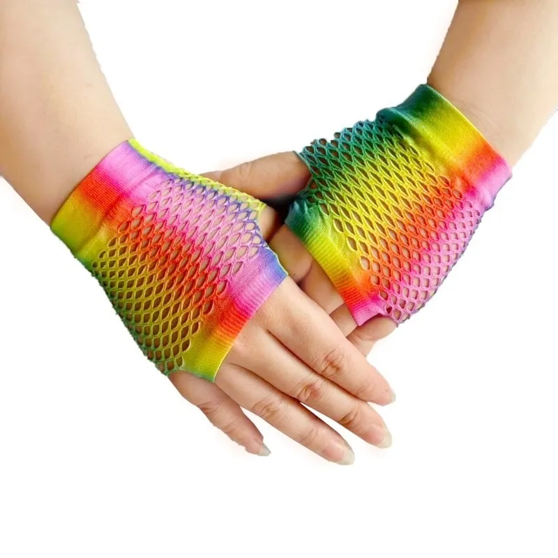 

Prom Party Fishnet Gloves Colorful Bar Hip Hop Punk Mesh Gloves