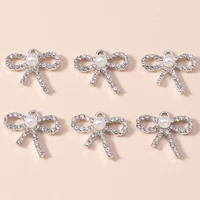 10pcs 22x20mm delicate crystal bowknow charms for jewelry making diy pendants necklaces earrings handmade keychains crafts gifts