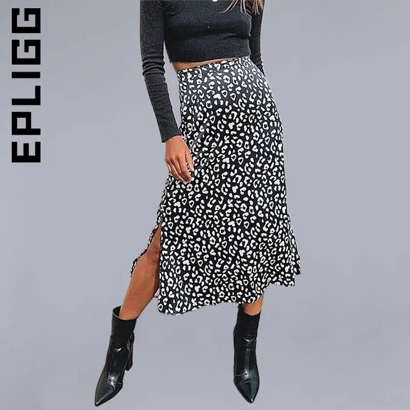 

Epligg Women Skirt Sexy Split Aesthetic Stylish For Women Holiday Midi Skirt Fit High Waist Half Skirt Office Slim Club Female