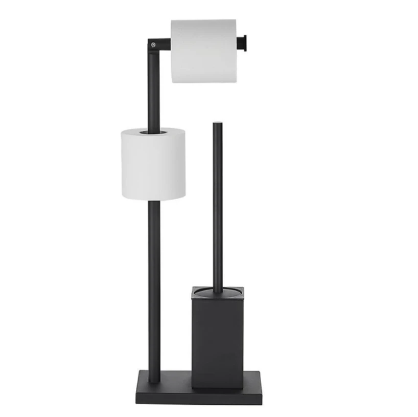 

Держатель для туалетной щетки от пола до потолка, держатель для туалетной бумаги, держатель для полотенец из нержавеющей стали, черная щетка для очистки унитаза