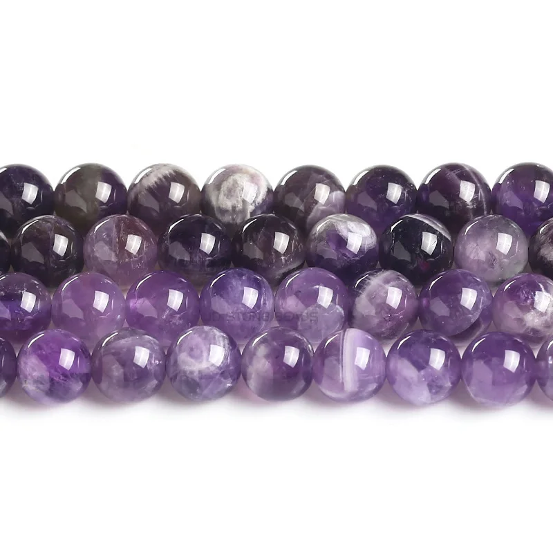 

Natural Stone Dream Lace Color Purple Amethysts Crystals Round Loose Beads 15" Strand 4 6 8 10 12MM for Jewelry Making Wholesale