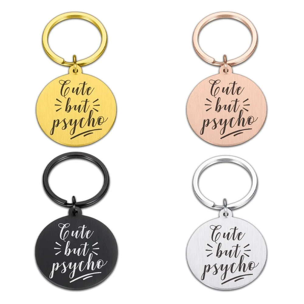

Personalized Dog ID Tag Keychain for Pet Dog Cat Customized Dog Name Number Keyring Stainless Steel Pet ID Tag Laser Engraving