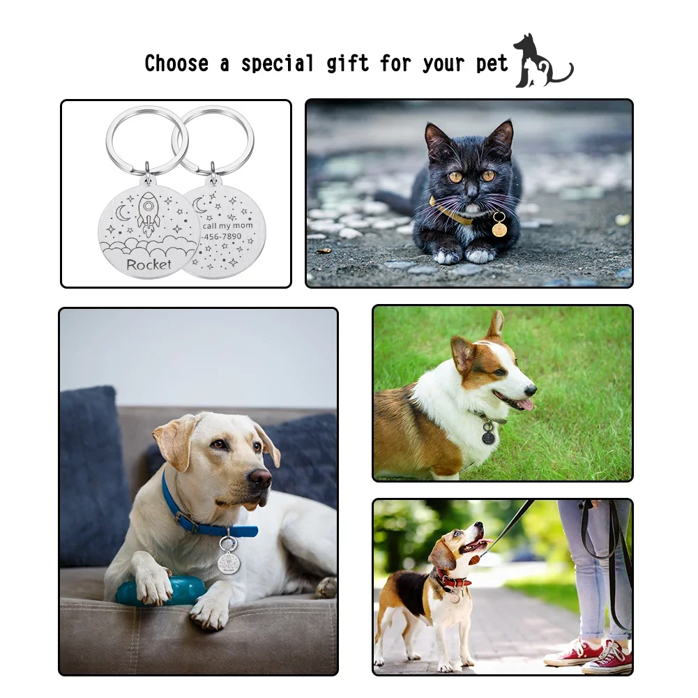 Персонализированная бирка для собак идентификационная домашних животных с