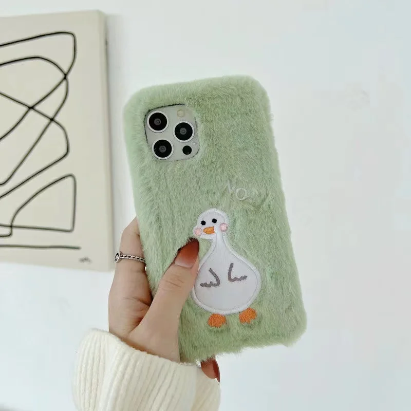 Милый мягкий плюшевый чехол с изображением утки из мультфильма для телефона Samsung