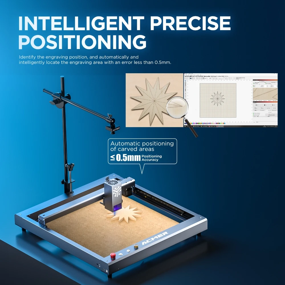 Камера ACMER A500 совместимая с LightBurn 5 миллионов пикселей широкоугольный объектив 100°