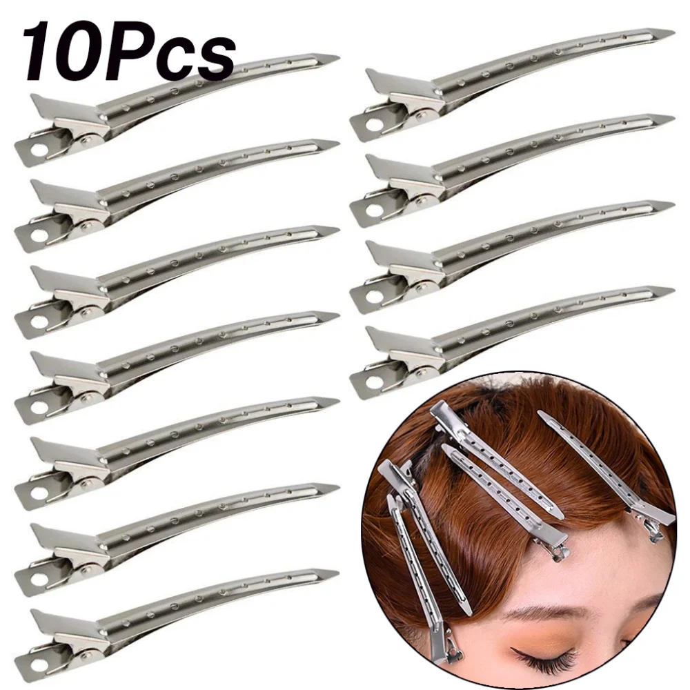 

10Pcs Hair Care Clips Metal Steel Hairdressing Sectioning Clip Clamps Barber Hair Cut Use Styling Tools Hair Root Fluffy Hairpin