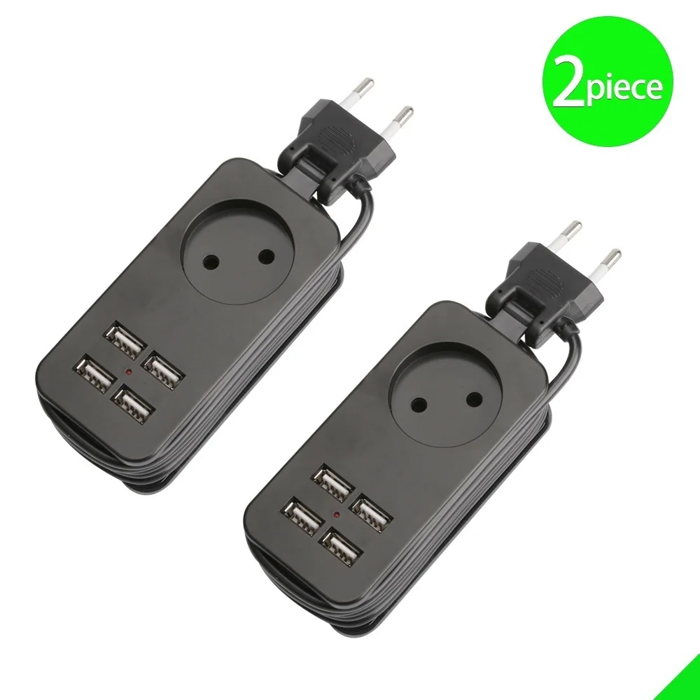 

EU Power Strip With USB Portable Extension Socket European Plug 1.5m Cable Power Strip Travel Adapter