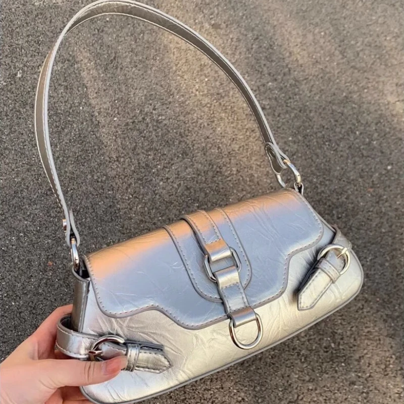 

Крутая модная дамская сумочка для подмышек из искусственной кожи, маленькие женские сумки на плечо, сумочка для подмышек в стиле ретро, кросс-боди