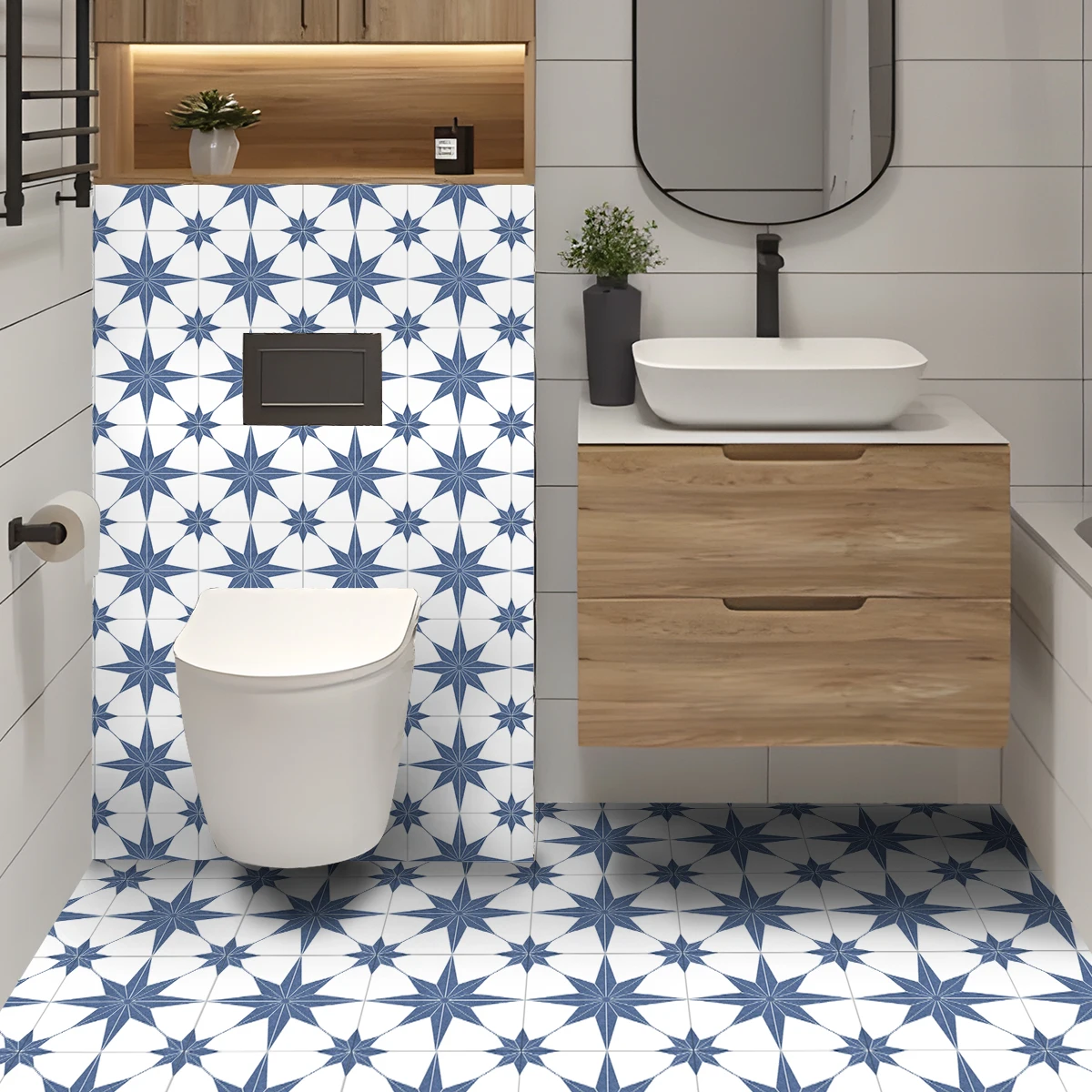 9 шт. самоклеящиеся наклейки на пол в винтажном стиле