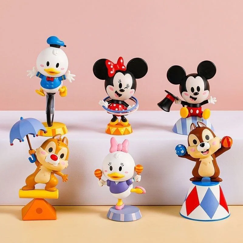 

Disney Model Toy Mickey Minnie Donald Duck Daisy Kawaii Cartoon Anime Paradise Time Circus Series Cute Doll Mystery Box Gift