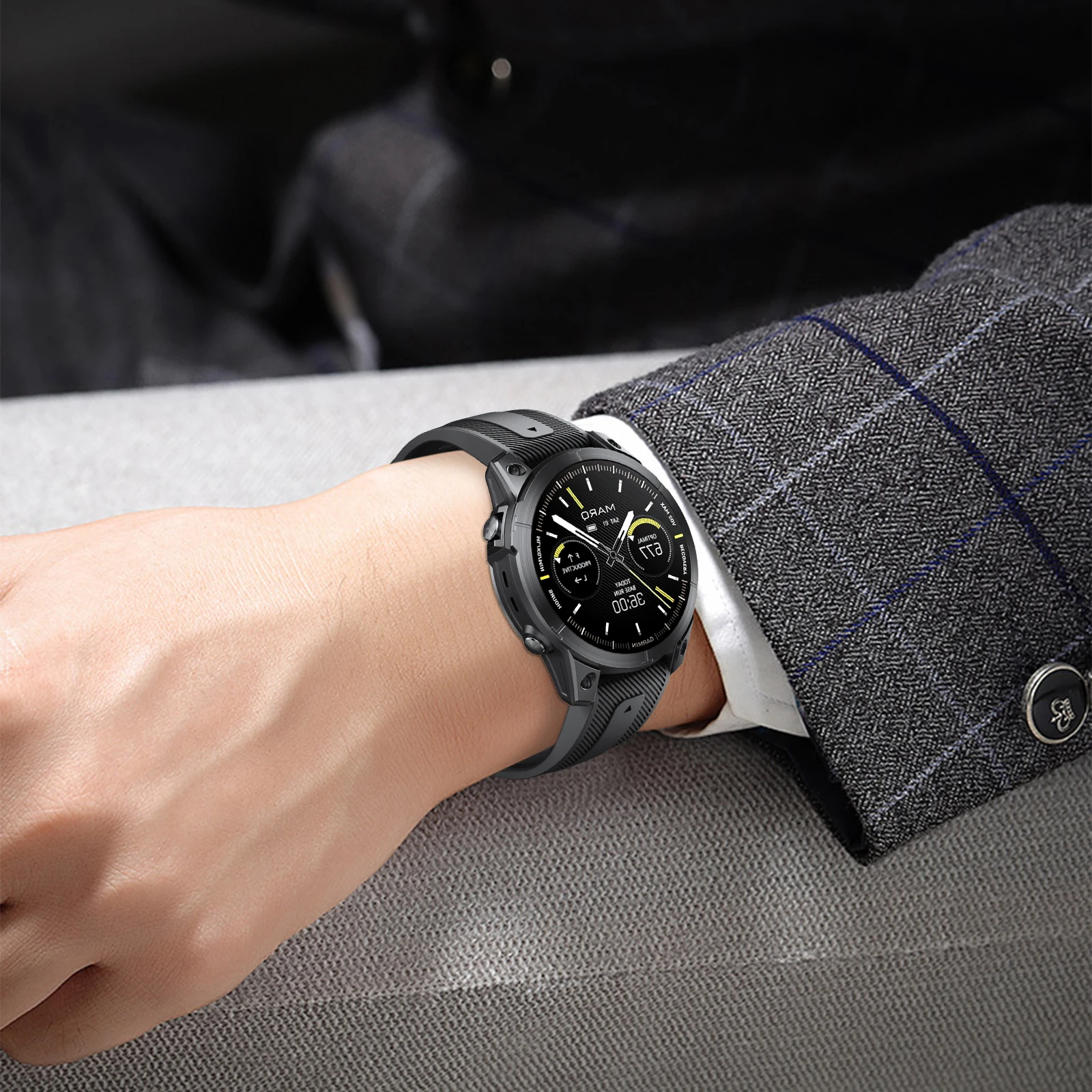 22mm Garmin Soft Silicone Easy Fit Strap Wristband Rubber Bracelet For Fenix5/5Plus/6/6Pro/7/Instinct/955 Replaceable Watch Belt