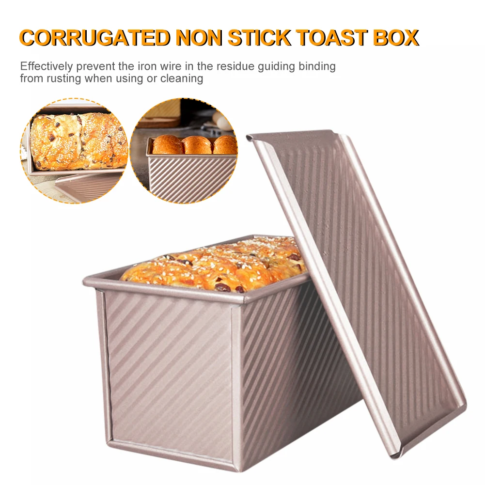 

New Non-Stick Bread Loaf Meatloaf Pan With Lid Iron Toast Mold Kitchen Bakeware For Bread Loaf Pate Toast Cakes