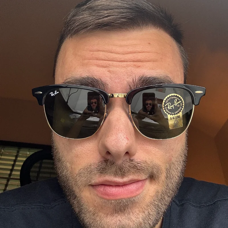 Оригинальные солнцезащитные очки Rayban Classic Clubmaster 3016 со стеклянными линзами в коробке (art.: 3920d7dddb7a2) - 3920d7dddb7a2