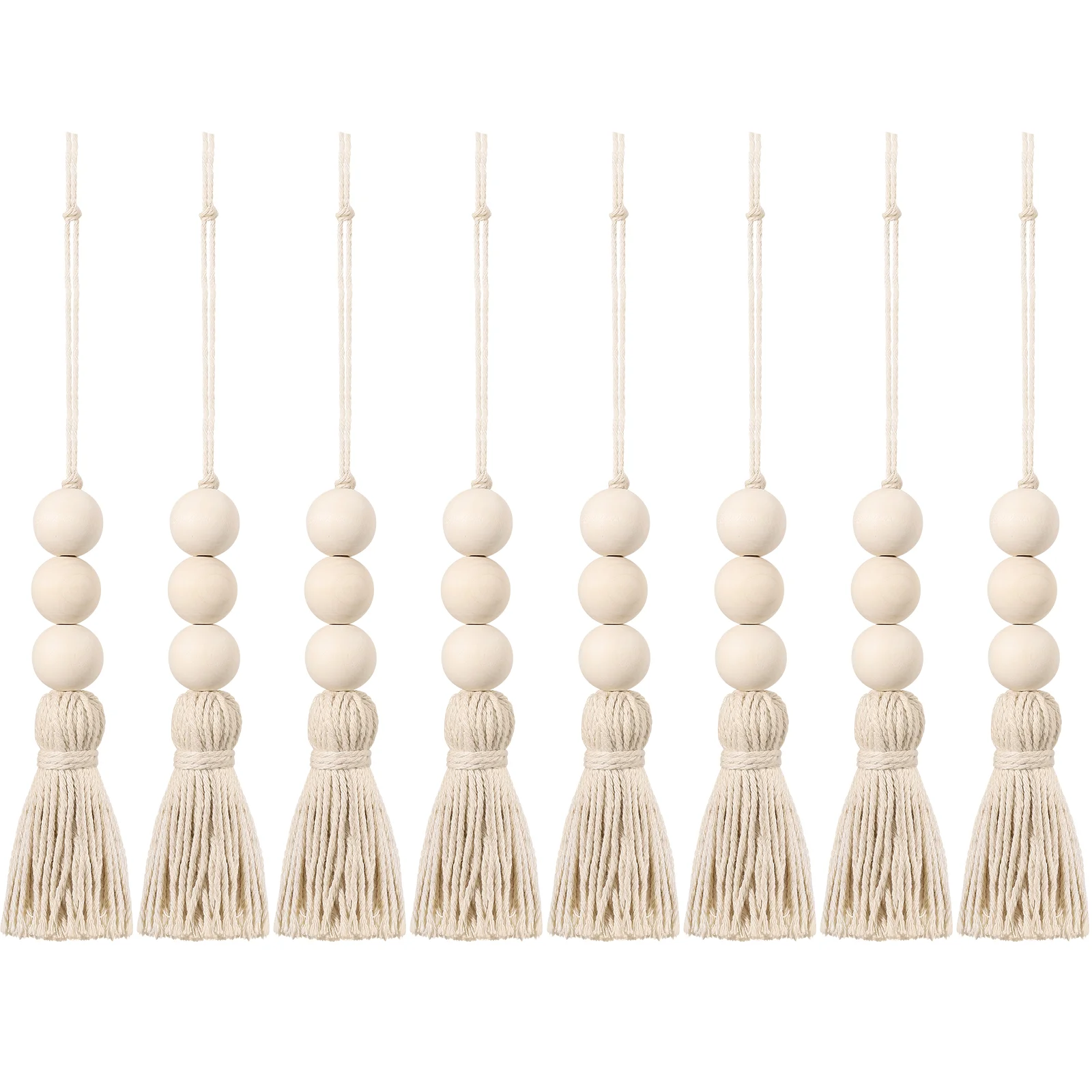 

Decor Bead Wooden Beads Wood Farmhouse Wall Tassel Home Cotton Rope Garland Decoration Ornament Hanging Wreath Mounted Modern