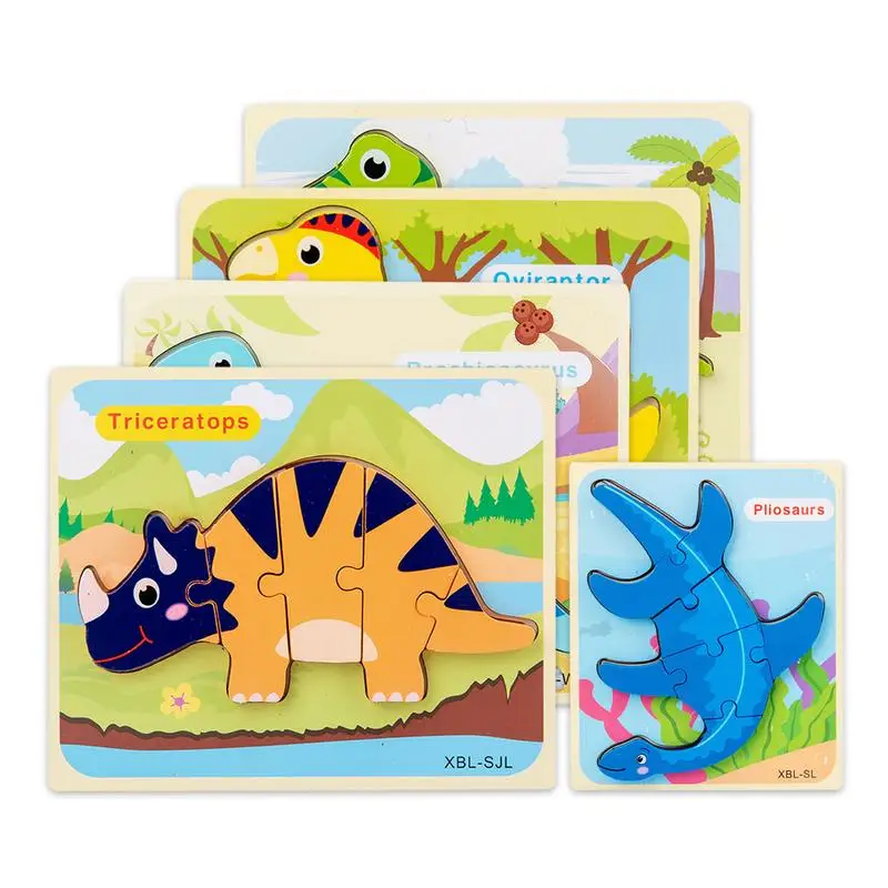

Animal Wooden Puzzle Children Dinosaur Jigsaw Toy Educational Dinosaur Learning Toys For Kids Toddlers Girls Boys Gifts