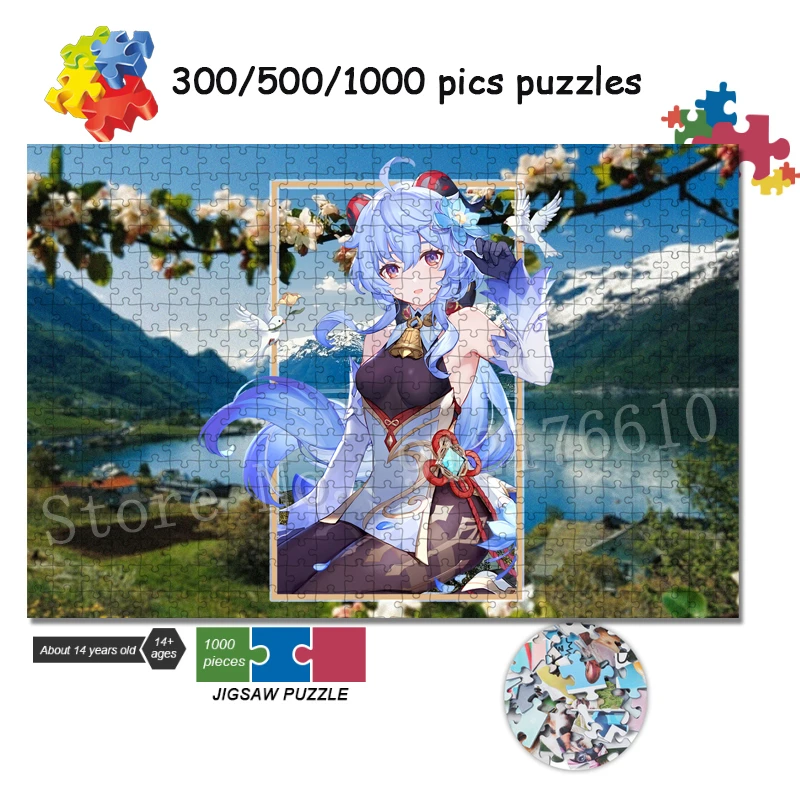 

Video Game Anime Jigsaw Puzzle Garden Snow Mountain 300/500/1000 Pieces Genshin Impact Puzzles Gift Decompressed Educational Toy