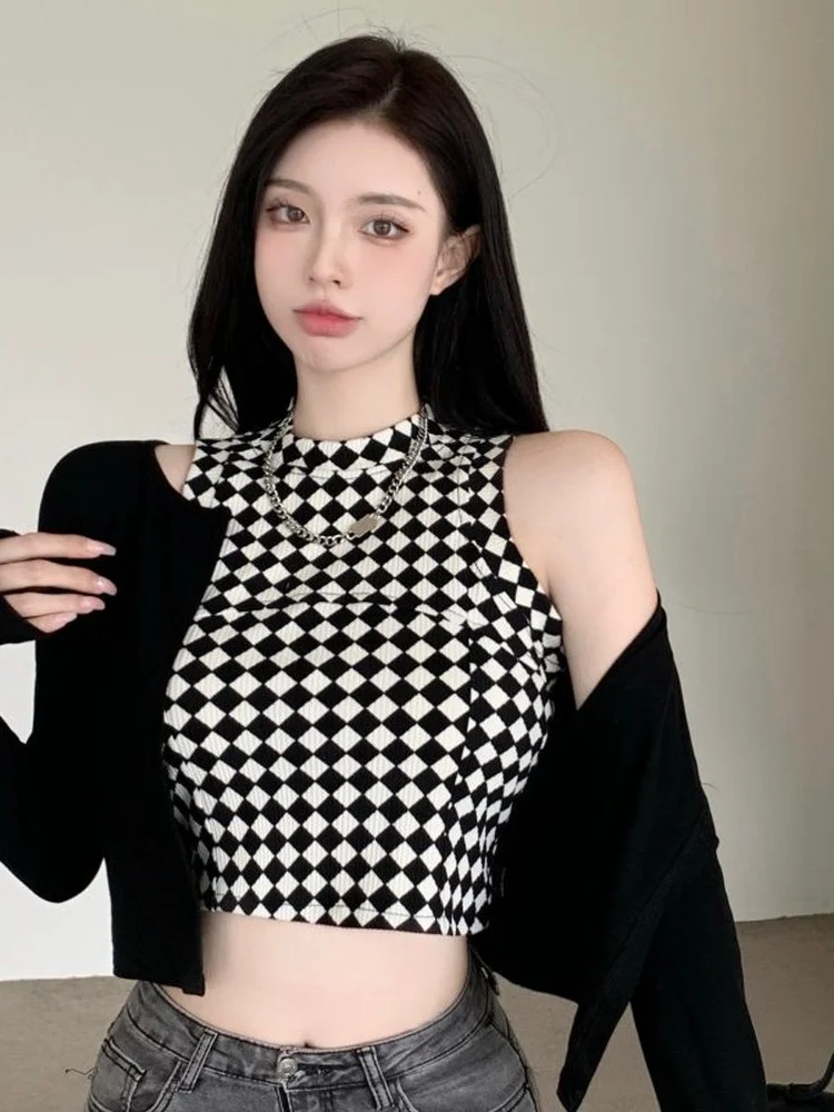 

Summer TShirt Women Elastic Oversized T-Shirt Woman Clothes Female Tops Sleeveless Tank Women's tube top knit Canale Slim Tshirt