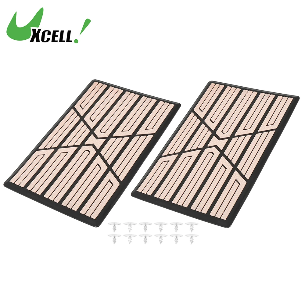 

Uxcell 2Pcs Universal Rubber Car Floor Carpet Mat Patch Heel Scuff Plate Foot Rest Pedal Pad 22.5x14.7x1cm