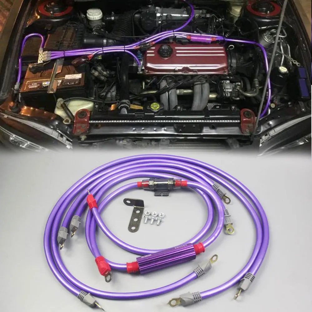 

Grounding Cable HKS Voltage stabilizer Purple 15GA Alternator Cable Grounding Nano Set Fuel Saver Pick Up Improve