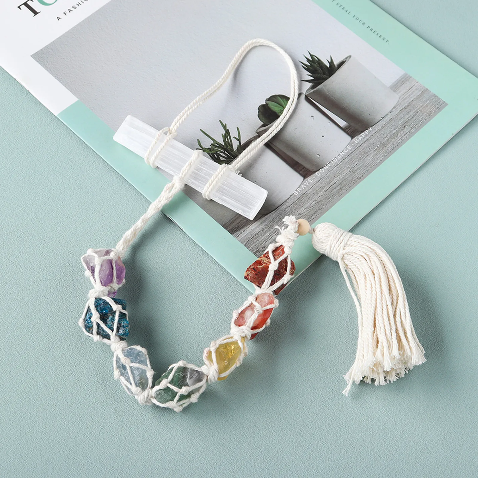 

7 Chakras Stones Healing Crystals Car Hangings Tumbled Gemstones Meditation Hangings Ornament Tree Memorial Hangings Pendant
