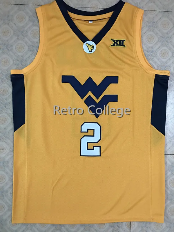 

#2 Jevon Carter West Virginia Mountaineers колледж баскетбольная майка с вышивкой по любому номеру и имени