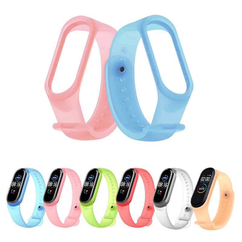 

Strap For Xiaomi Miband 5 4 3 Anti-sweat Colorful Watchband M6 Silicone Strap For Xiaomi Mi Band 6 5 4 3 TPU Replacement Sports