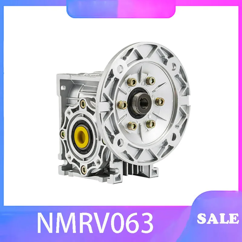 

New Round Flange NMRV063 Worm Reducer Ratio 5:1 to 100:1 Input Hole Diameter 14mm 19mm 24mm Output Bore 25mm RV063 Turbo Gearbox