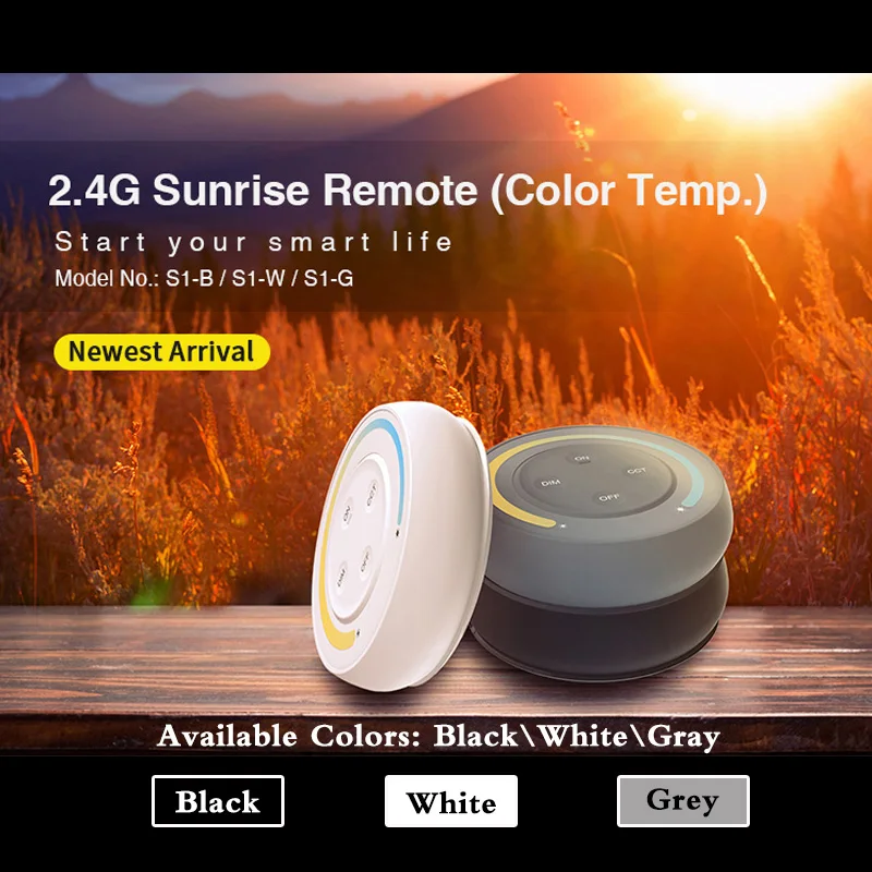 2.4GHz Sunrise Wireless RF Round Color Temperature Remote Control DC3V Compatible MiBOXER Brightness CCT Serie Products FUT035S